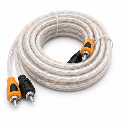 Blurred Vision Audio BVORCA2CH – 17ft Premium Ofc 2-Channel RCA Interconnect Cable (Orange)