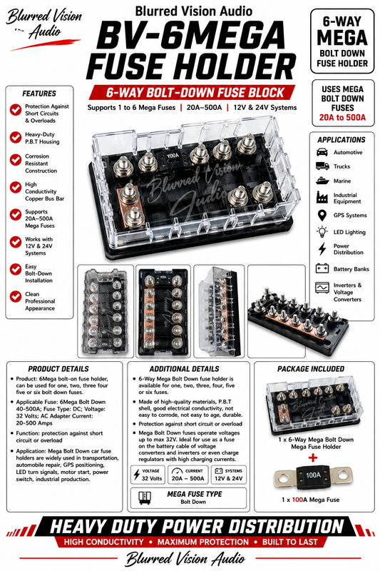 Blurred Vision Audio BV-6Mega 6 Spot Fuse Holder (Holder Only)