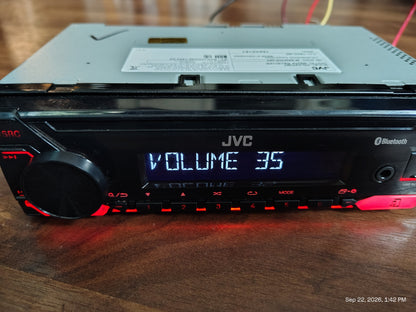 JVC KD-X270BT 1 DIN Digital Media Receiver No CD Bluetooth USB AUX Tested ✅