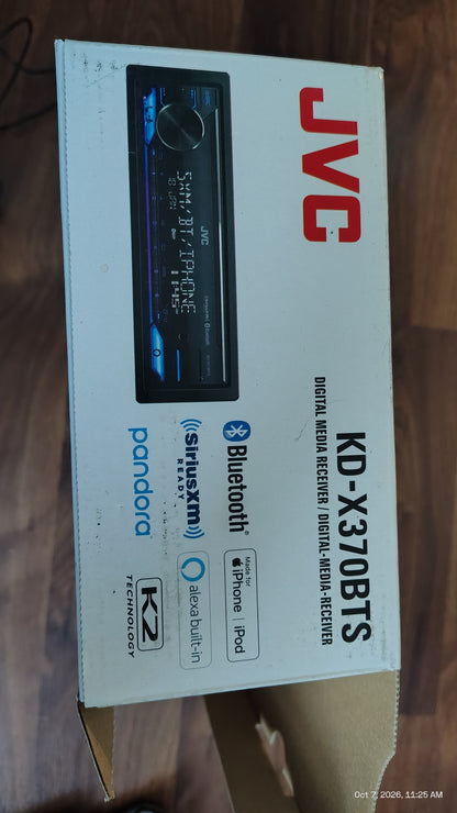 JVC KD-X370BTS 1 DIN Digital Media Receiver Bluetooth USB SiriusXM Tested ✅