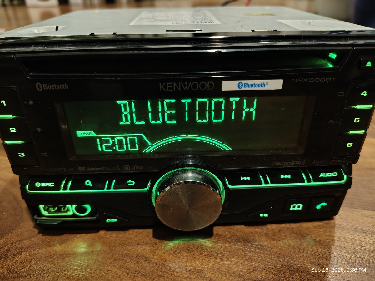 Kenwood DPX500BT 2 DIN In-Dash CD Player Receiver Bluetooth USB  AUX Tested ✅