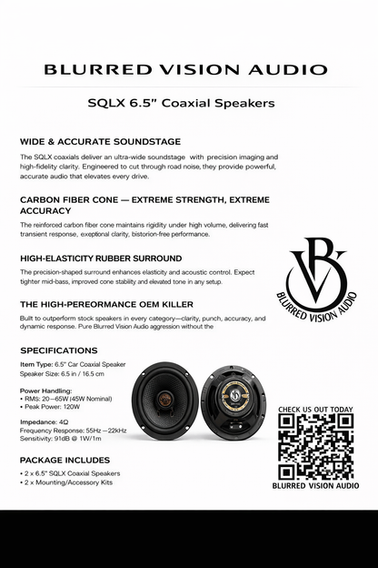 Blurred Vision Audio – 6.5" SQLX Coaxial Speakers